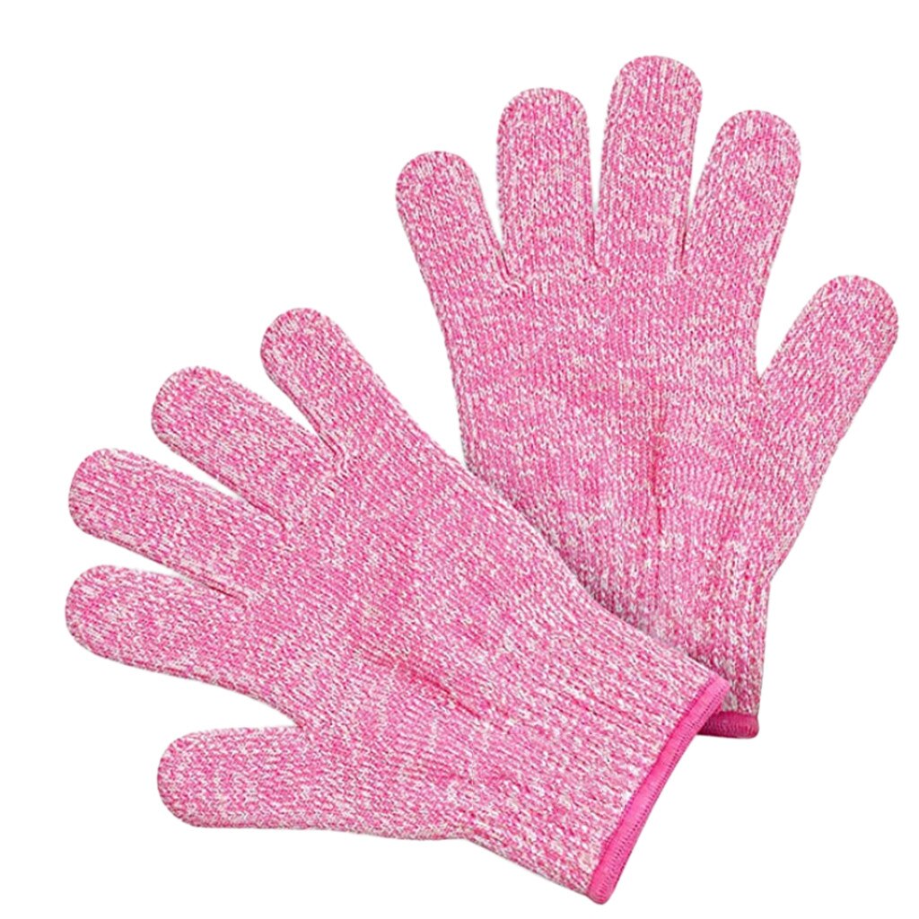 Kitchen Cut-resistant Glove For kids 1Pair Small Adult Anti Cut Gloves Maximum Kids Cooking Protection safety: Pink / L