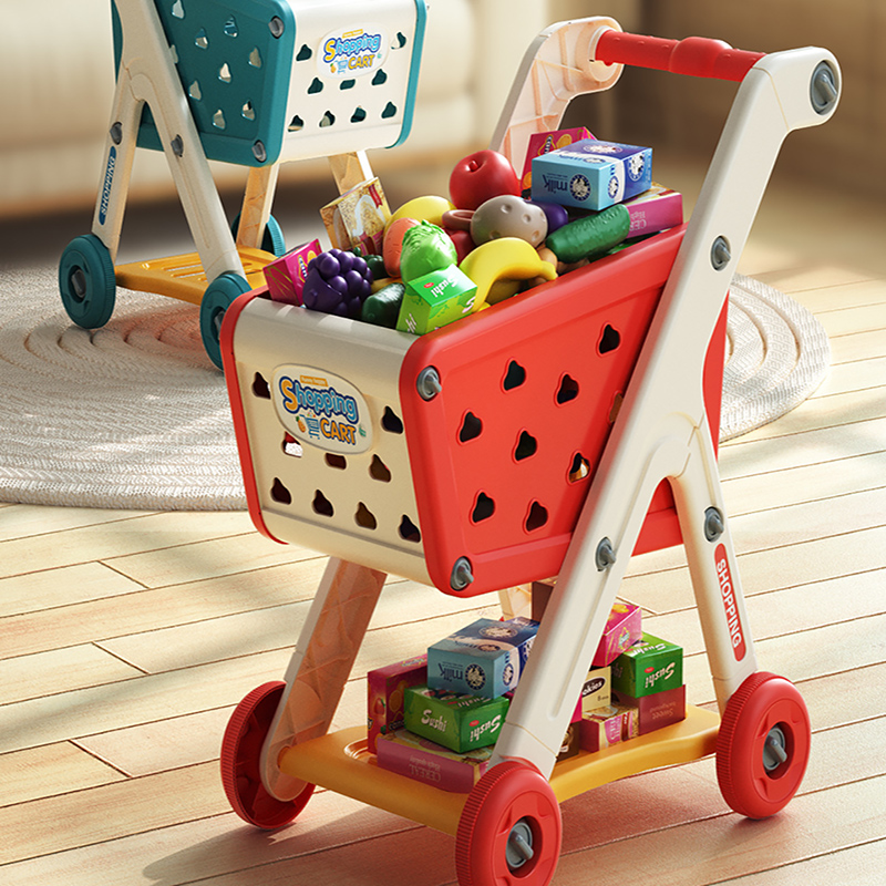 Chariot de courses jouet bébé petit chariot enfants jouer maison fruits coupe musique cuisine supermarché hommes et filles jouets d'éducation précoce