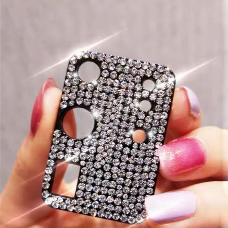 Funda de lente de cámara trasera con diamantes de imitación 3D, para Samsung Galaxy S20, note 20, Ultra Plus, con purpurina: ForGalaxyNote20Ultra / Black