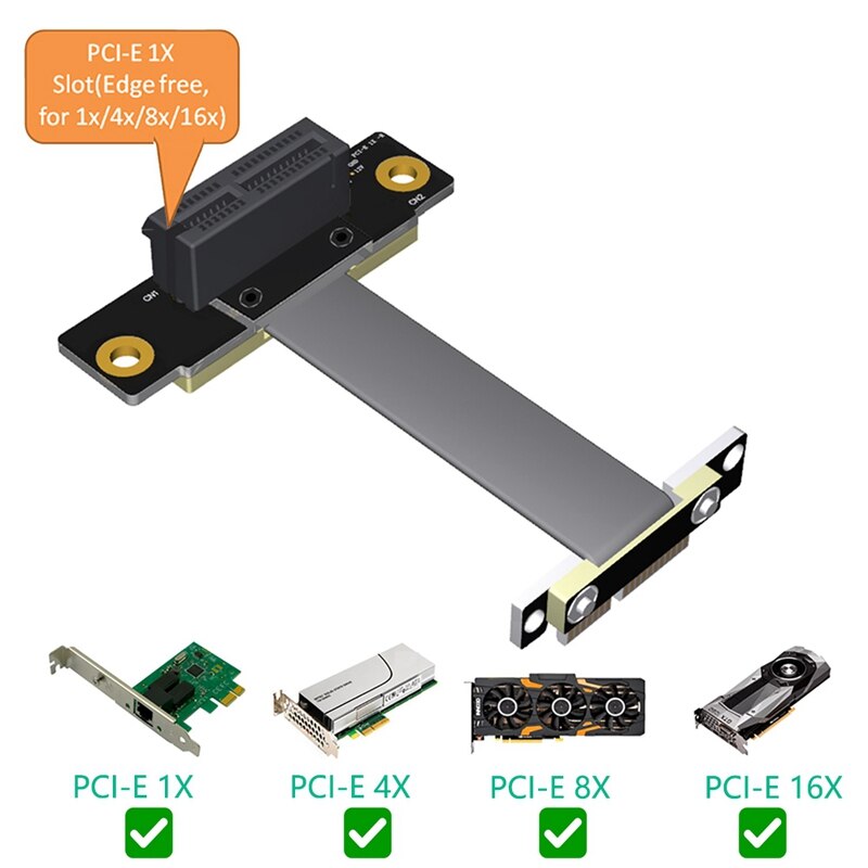 PCI-E PCI Express 36PIN 1X Extension Cable 10cm for 1U,2U and ATX/BTX Chassis