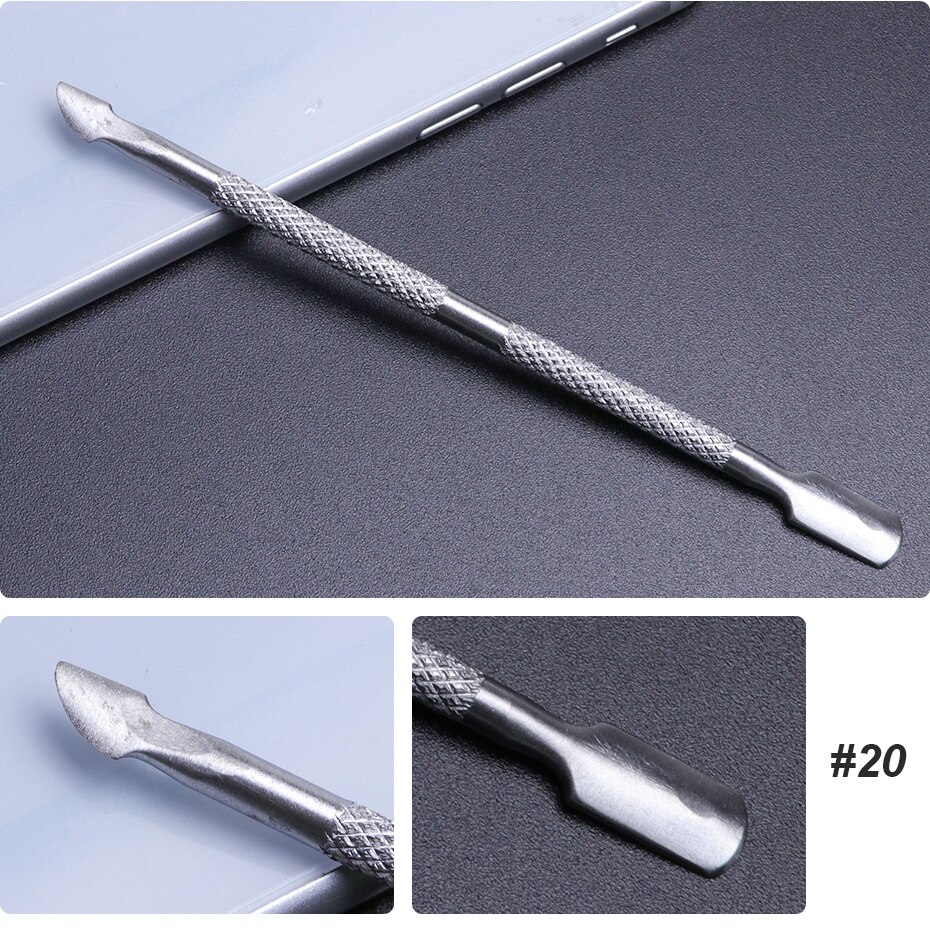 STZ-cortauñas de acero inoxidable para cutículas, cortador de cutículas, removedor de esmalte, recortador de piel muerta, herramientas de manicura, A17: 20