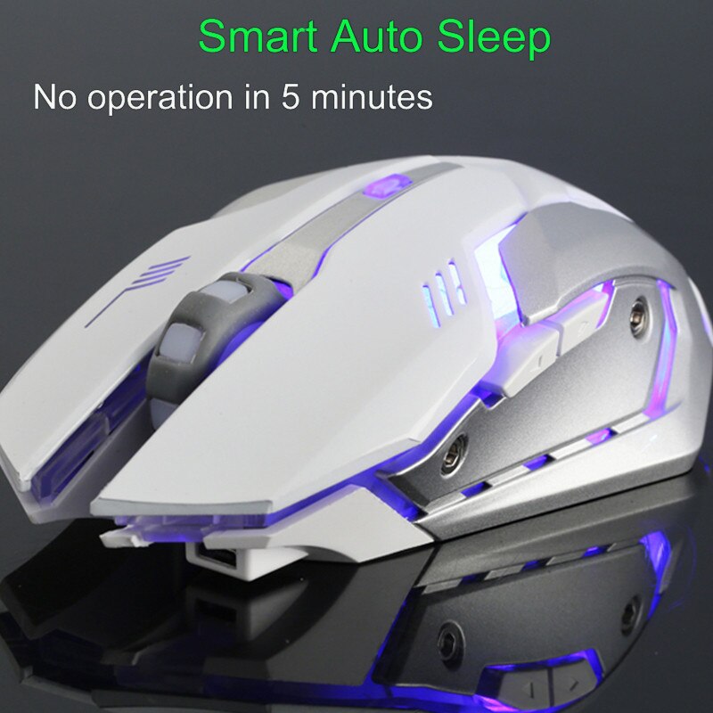 Mouse Inalambrico Usb Sem Fio Rechargeable X7 Wireless Silent LED Backlit USB Optical Ergonomic Gaming Mouse souris san