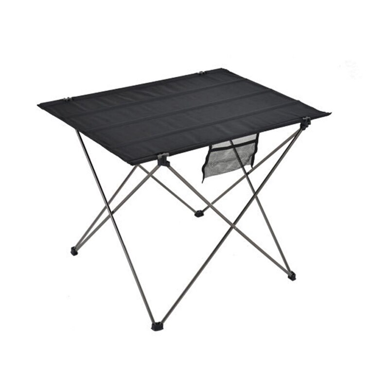 Bærbart foldebord aluminiumslegering ultralet skrivebord til camping udendørs møbler picnic strandbord sammenfoldelige rejseborde: Sort