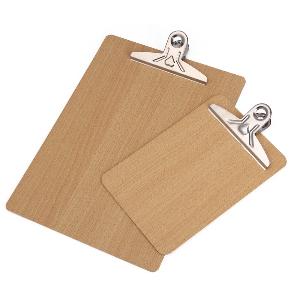 A4 A5 Wooden Clipboard Writing Sheet Pad Storage Clips Folders Board Office Stationery Note Pads Restaurant Hotel Supplies