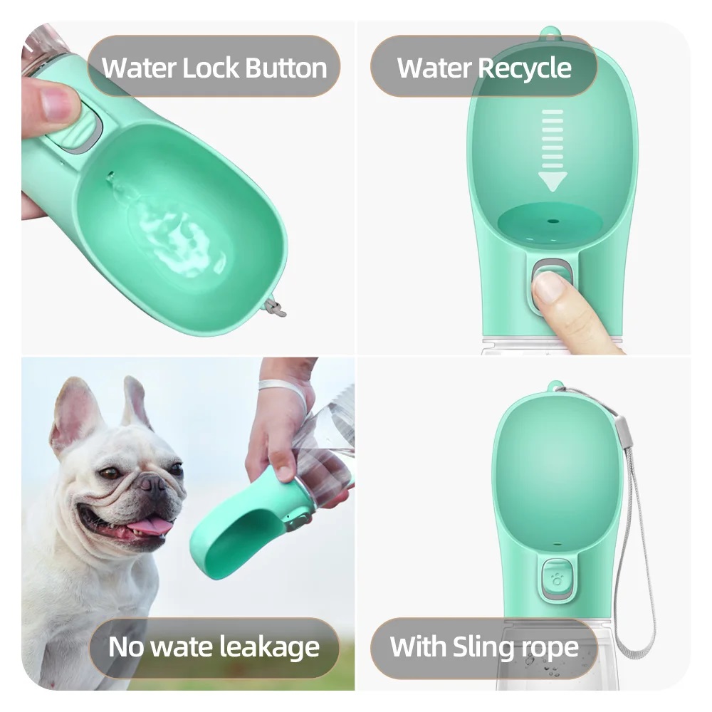 Hundewasserflasche für kleine große Hunde, Katze, tragbarer Welpenbecher, draussen-Reisen, auslaufsicher, trinkend, Deutscher Schäferhund, Heimtierbedarf