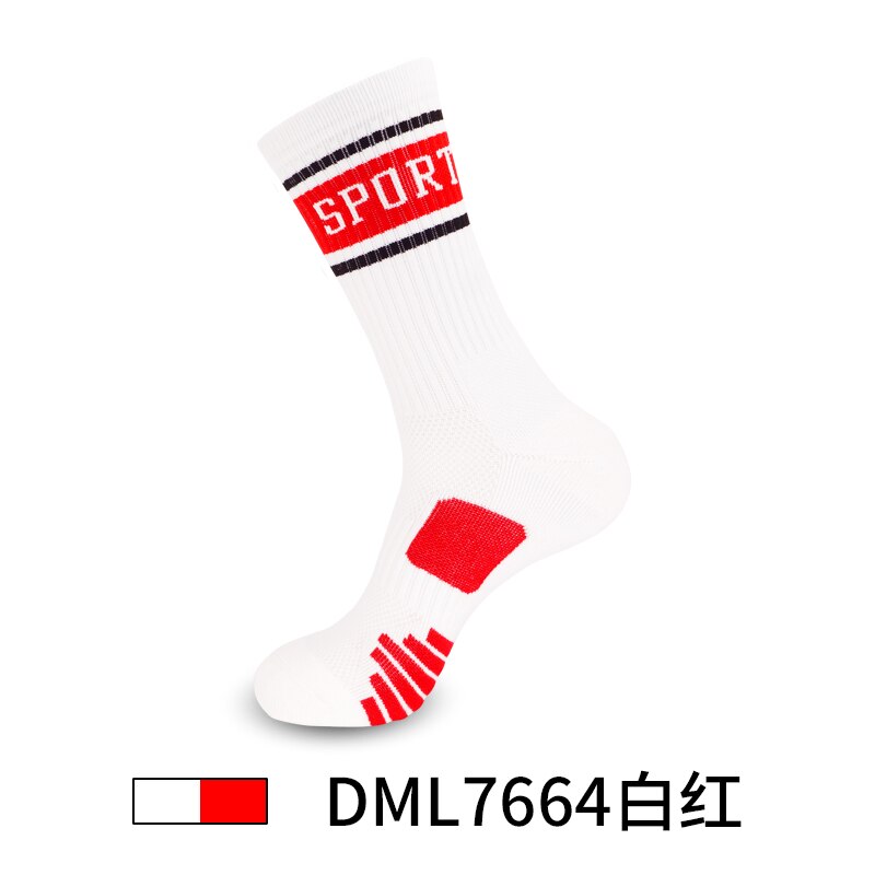 Oddychające sportowe pończochy moda Running praktyczne skarpety treningowe profesjonalny ręcznik dolny kosz pończochy: White and Red 7664