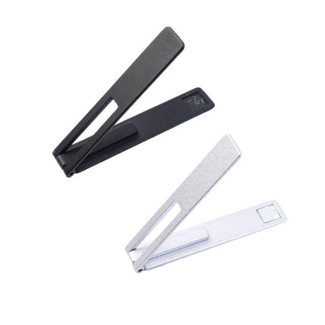 Ultra-thin Mini Metal Folding Mobile Phone Holder Stand for iPhone Samsung Xiaomi Invisible Portable Phone Kickstand Bracket: Yellow