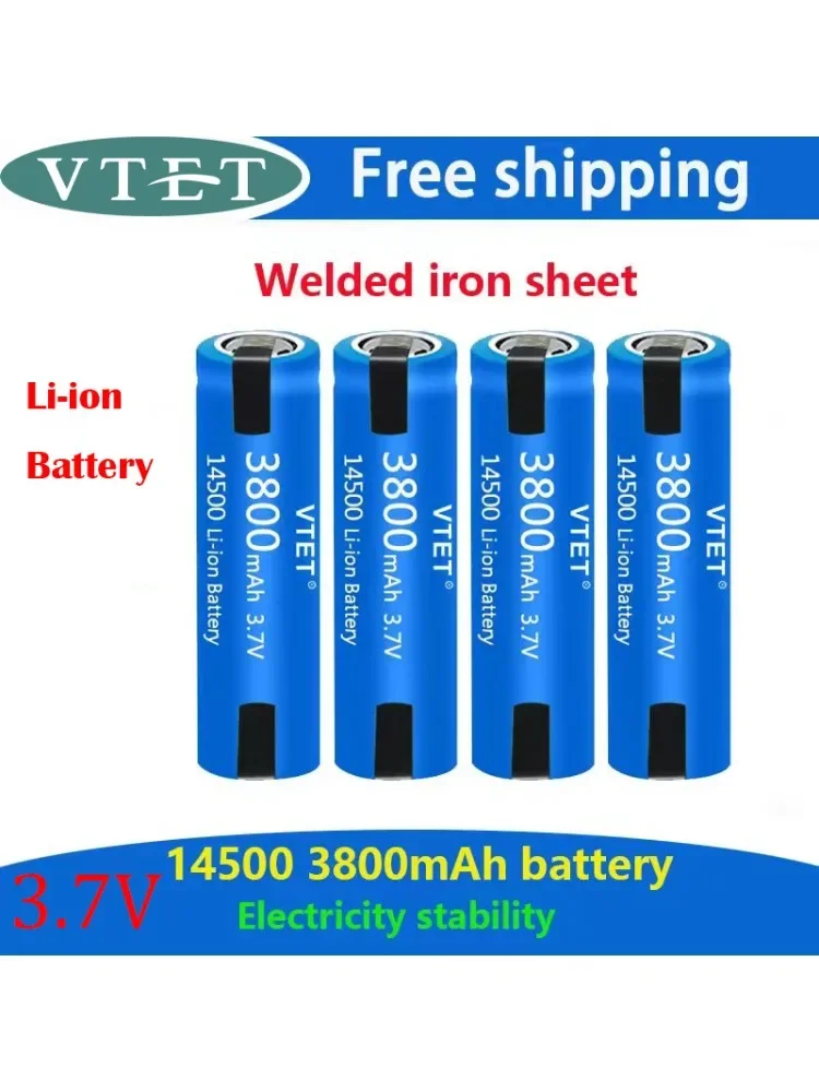 Nueva batería 14500 3,7 V AA 3800mah batería de iones de litio, con soldadura, para cepillo de dientes eléctrico, maquinilla de afeitar, batería recargable de peluquero: Blanco