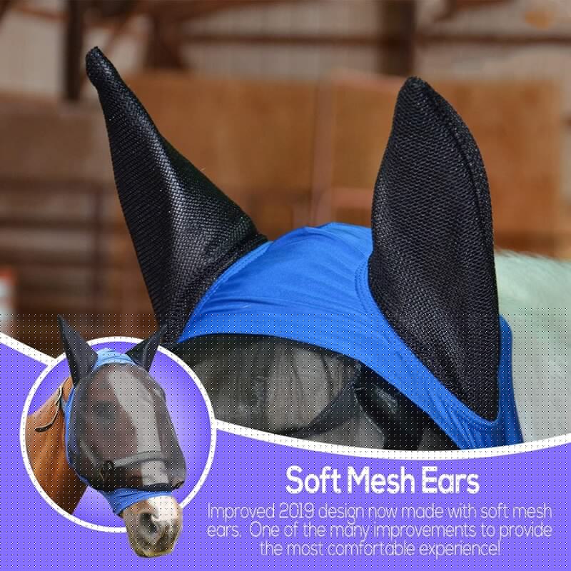 Comfort Soft Mesh Lycra Paard Fly Masker Met Oren-Onze Zachte 4 Way Stretch Is Op Gevoelige oren & Ogen