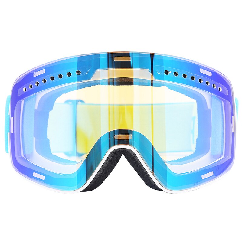 Magnetiske skibriller vintersnøsport snowboardbriller antidugg uv-beskyttelse snøscooter sfæFare ridning skibriller maske: Hvit blå