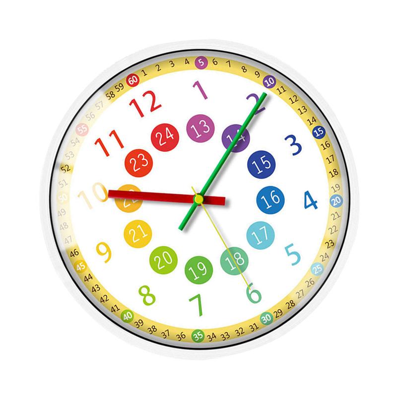Kid Wall Clock Mute Wall Clock Colorful Funny Simple Home Wall Hanging Clock