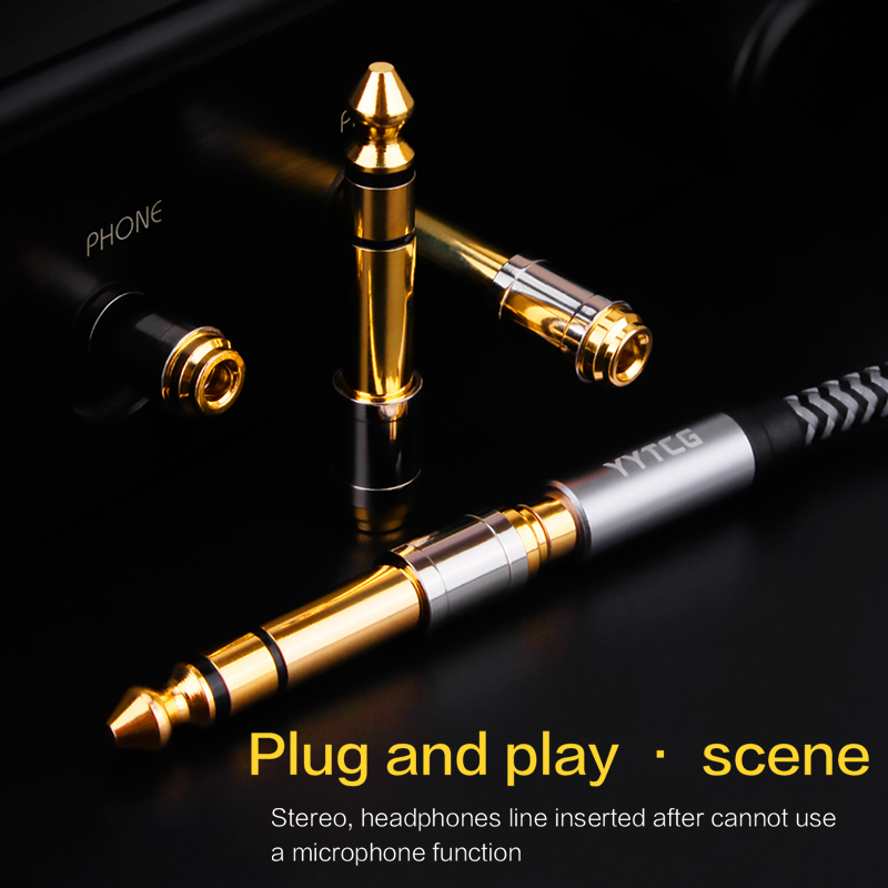 Stecker 6,5 zu Buchse 3,5 Stecker Audio- Adapter 6,5mm Stecker zu Aux Buchse zu Buchse Stereo Adapter Audio- anschluss für Mobiltelefon