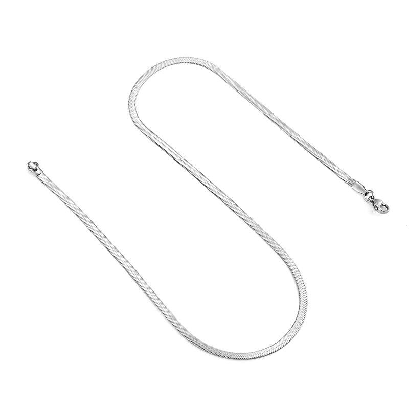 Collier plat en acier inoxydable pour hommes, chaîne serpent filmée imperméable, , bijoux, différentes longueurs, ras du cou, clavicule: 40cm / Pistolet noir plaqué