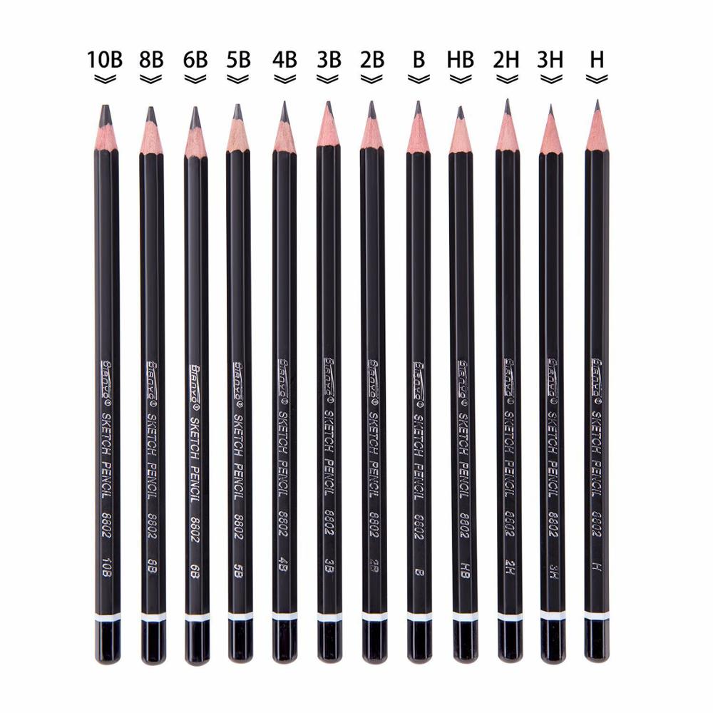 12 Pieces 6H-10B Drawing Sketching Pencil Set Graphite Pencils for Beginners &amp; Pro Artists