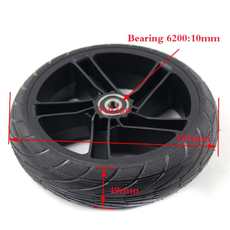 Rueda de neumático sólido a prueba de explosiones para patinete eléctrico, piezas de rueda sin cámara para Xiaomi Ninebot Segway ES1 ES2 ES4 8x2, 200x50