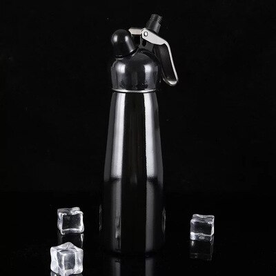 500ml krempistoler aluminium kremskummer rustfritt stål krem emalje vase nitrogen sifon flaske midtdeler dessertbrett: Svart 500ml