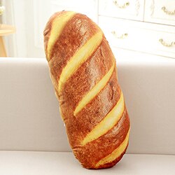 Almohadas largas de mantequilla y pan, hilo para carne, sésamo, Pizza, bistec, almohada de felpa para comida, cojín simulado para decoración de aperitivos, respaldo: 18cm Butter bread