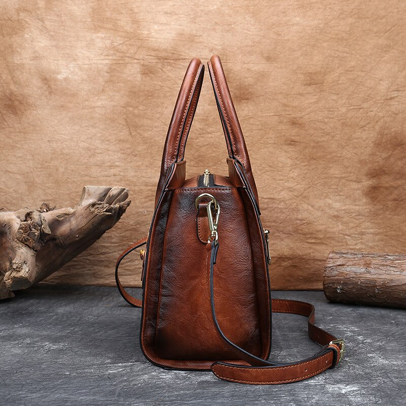 Johnature sac à main fait main Vintage femmes grand sac grande capacité en cuir souple épaule sacs de messager cabas décontracté pour femme