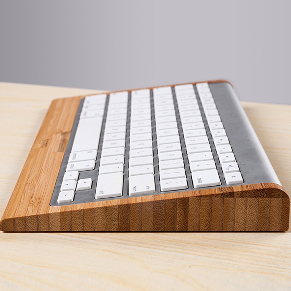 Artesanía de bambú para Apple Bluetooth teclado inalámbrico soporte de base para iMac, Mac Pro, ordenador de escritorio