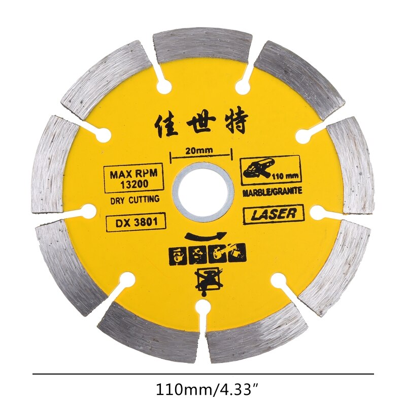 110mm Diamond Saw Blade Angle Grinder Marble Stone Cutting Disc for Ceramic Concrete Brick Tool