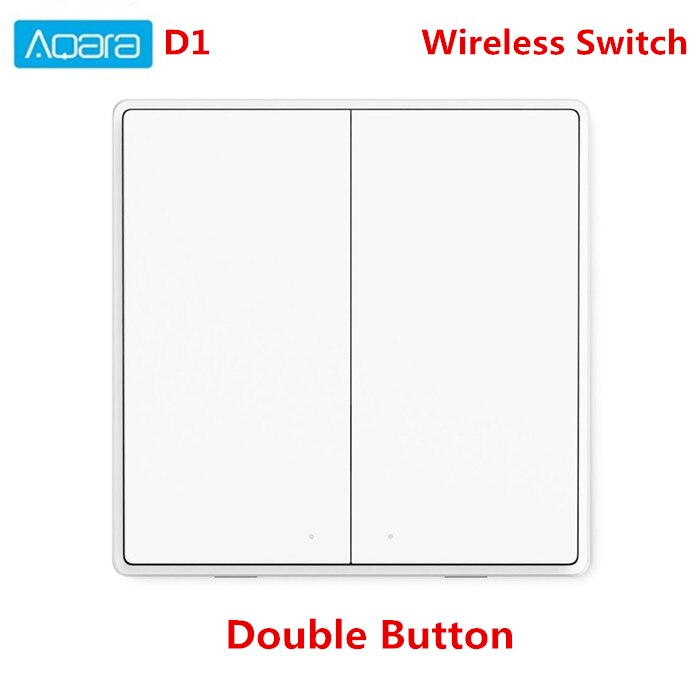 Aqara-Interruptor de pared inteligente D1 Zigbee, interruptor de luz inalámbrico con 3 botones y Control de voz Neutral para Xiaomi mijia mi home homekit: wireless double key