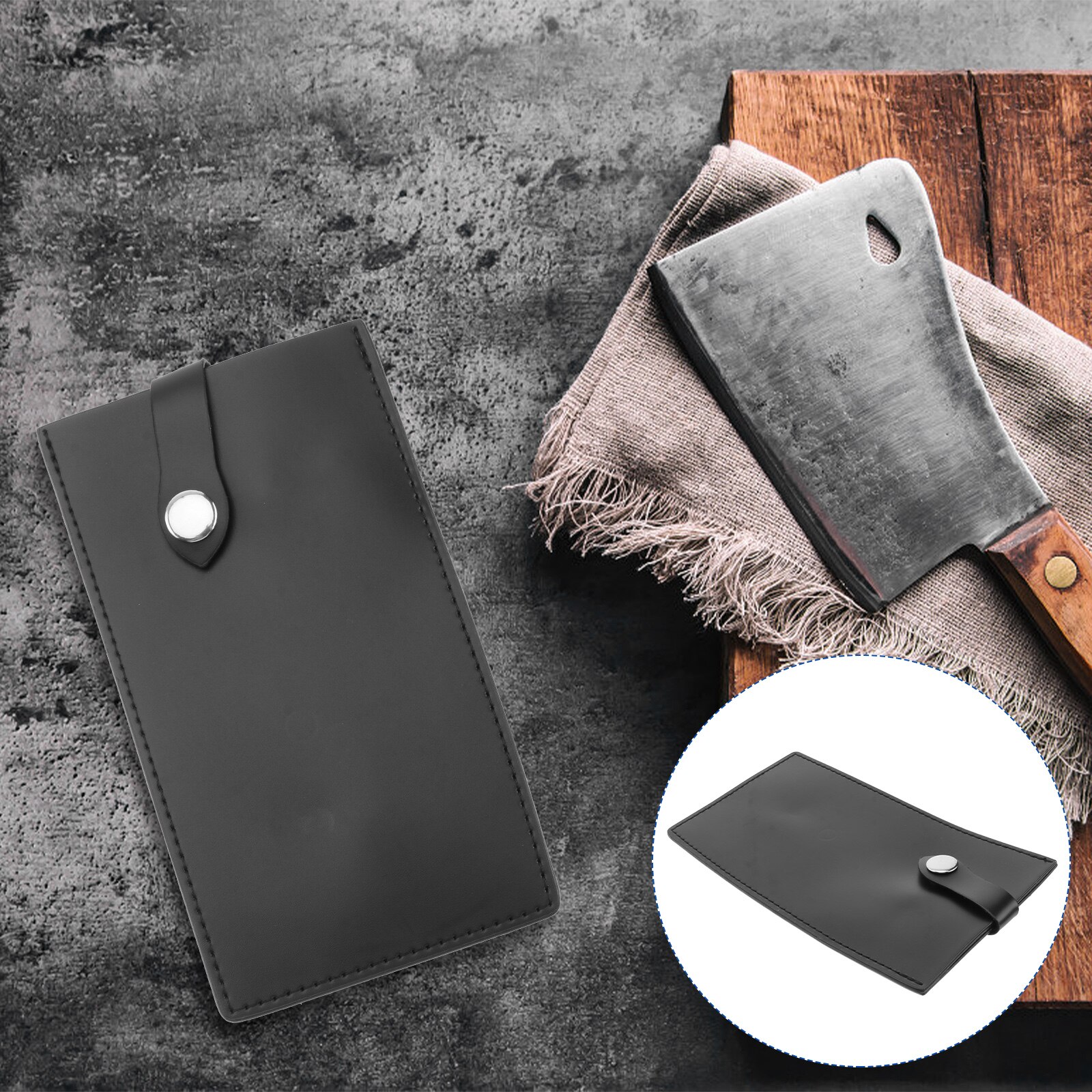 Kitchen Cutter Guard Protective Cover PU Leather Sheath Chef Knives Guard