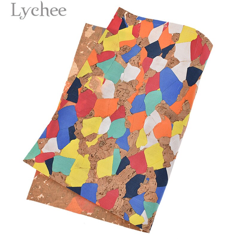 Tela de corcho suave con patrón de flores para bolsos, artesanía de cuero sintético de , Lychee Life, 29x21cm, A4: 3