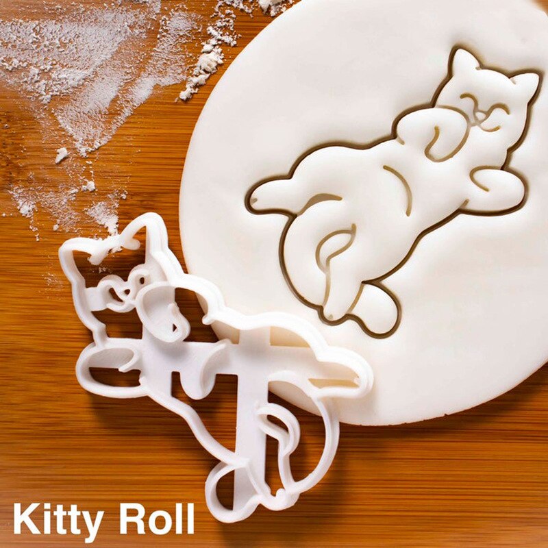 Stampo per biscotti a forma di gatto fai-da-te stampo per biscotti carino 3D gattino per gatti stampo per biscotti per bambini Bakeware stampo per biscotti strumenti di cottura