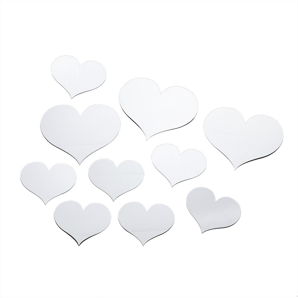 10pc spegel kärlekshjärtan väggdekal diy hem rum konst väggmålning dekor avtagbar rumsdekal 1 set spegel väggdekal 1.535