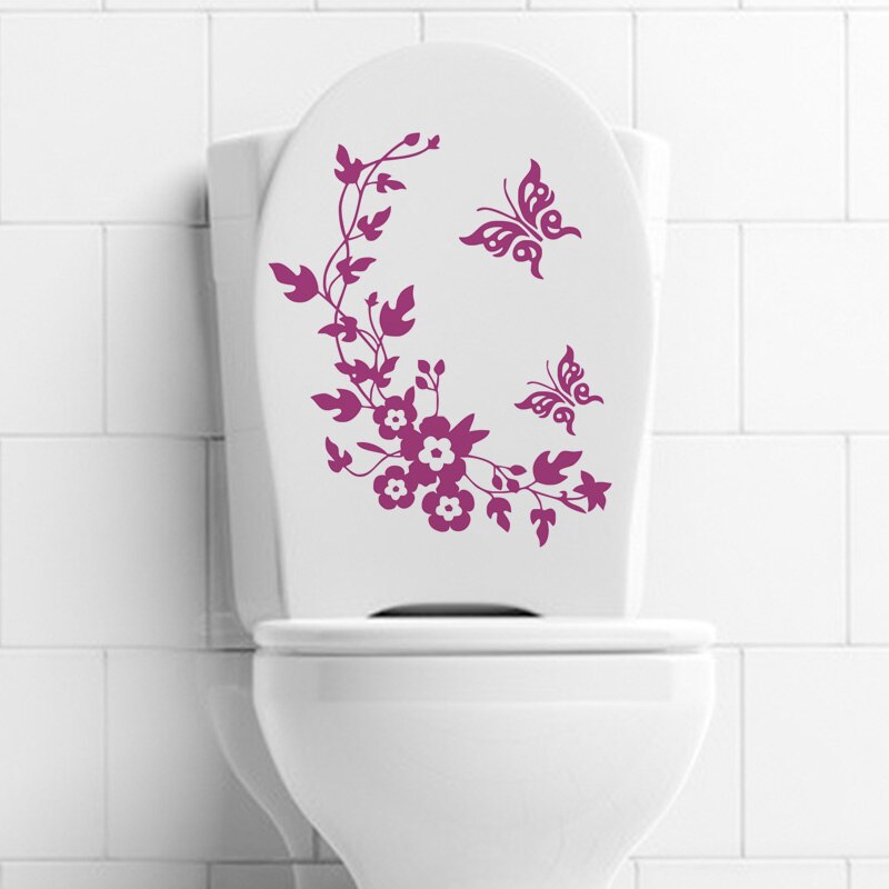 Muurstickers met bloemen, wijnranken, vlinders, badkamerdecoraties, muurschilderingen, woonkamerstickers, kaststickers, woondecoratie, behang