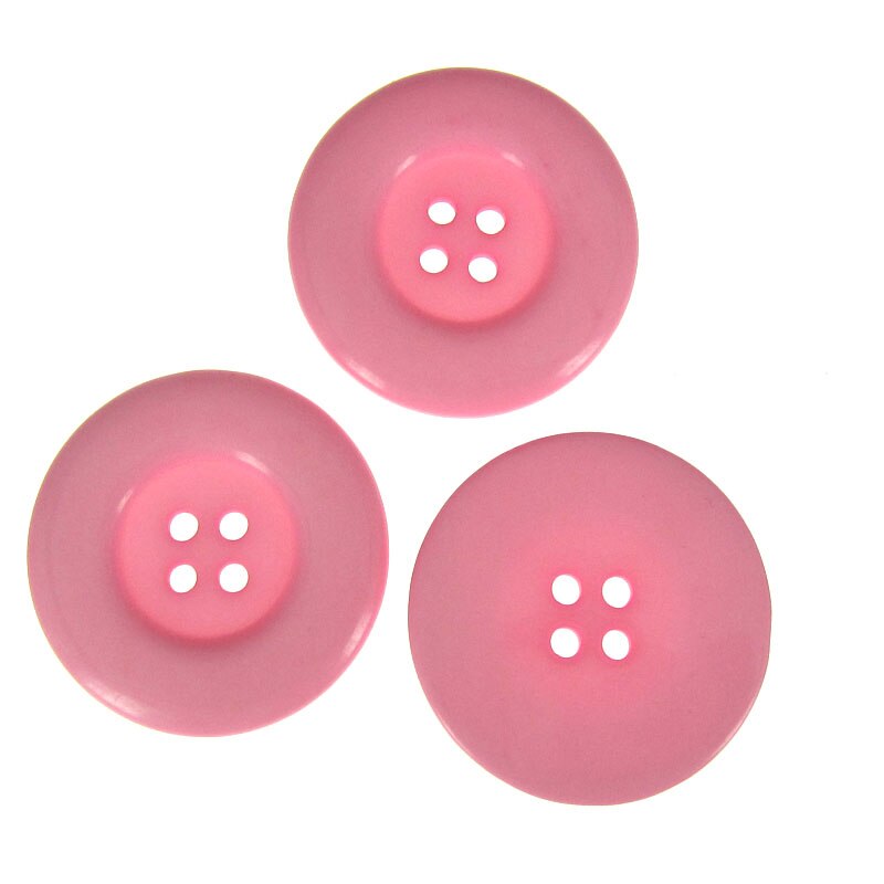 6pcs 1-1/2" 4-Holes resin buttons 38mm round large button for clothing sewing accessory craft scrapbooking: Pink