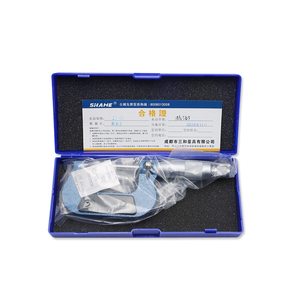 Shahe 0.01mm 25-50mm Outside Micrometer Micrometre Measuring Device Mechanical Gauges Micrometer Precision Tools