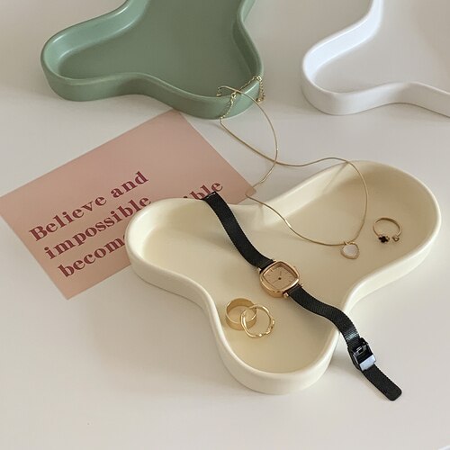 Cloud Plate Ceramic Fruit Dish Dessert Plate Snack Bowl Jewelry Trays Decorative Plate Cake Stand Storage Tableware: Beige