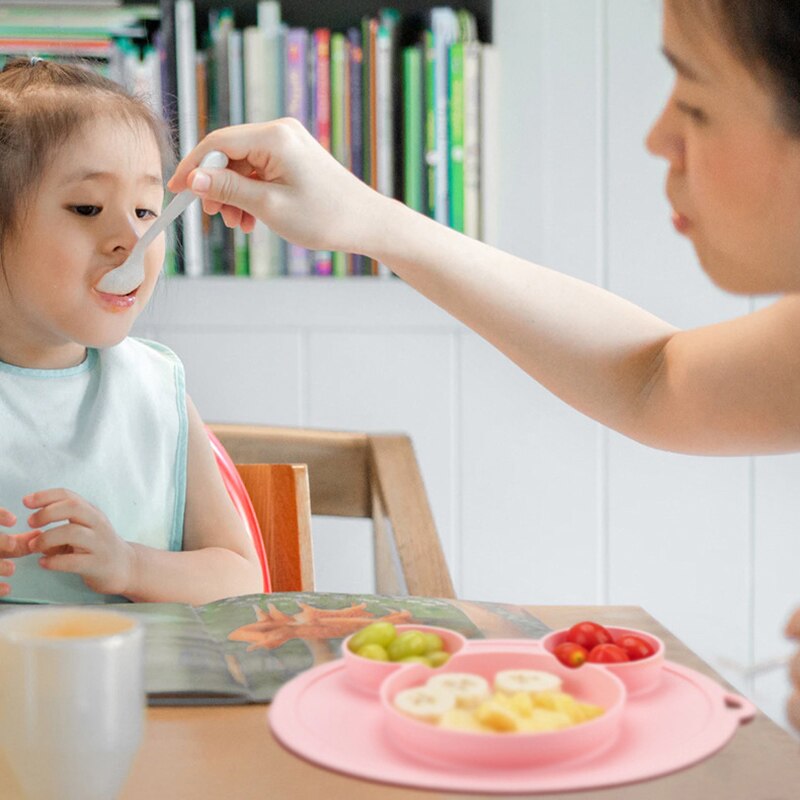 Mumsbest – assiette divisée en Silicone pour bébé, Portable, antidérapant, ventouse d'alimentation pour enfant, sans BPA, micro-ondes, lave-vaisselle