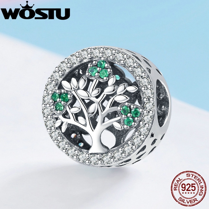 WOSTU gorąca sprzedaż 925 srebro drzewo dla życia urok koralik dopasowanie luksusowa markowa bransoletka moda biżuteria srebrna prezent FIC919