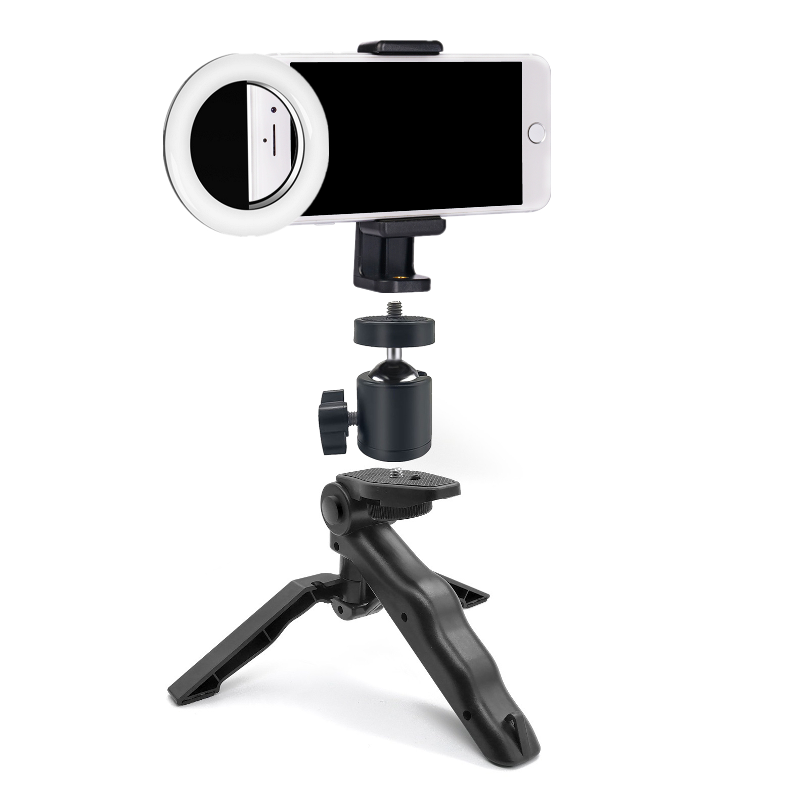 COOL DIER-trípode para Vlog DSLR SLR, soporte de montaje para teléfono, Zapata fría, luz LED, Mini trípode para Sony A6400 A6300: Style 4