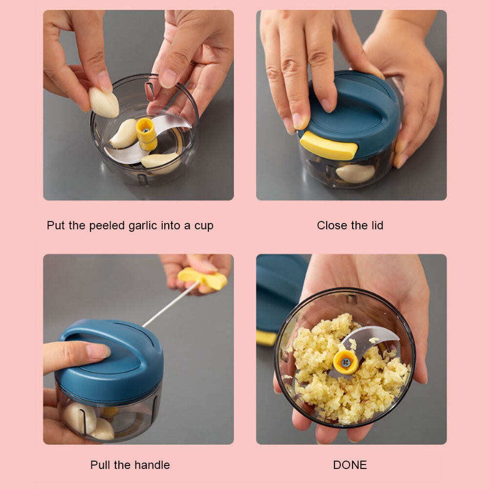 Multifunções de alta qualidade novo design rápido frutas vegetais torção triturador manual moedor carne chopper cortador alho ^
