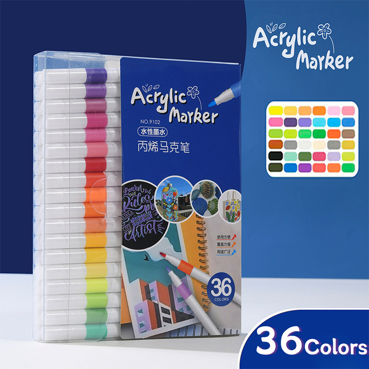 Akryl tusj 12-80 farger pennsett for tegning skisser maling kunst tusjer graffiti stein keramikk glass tre gjør-det-selv håndverk forsyninger: Rød