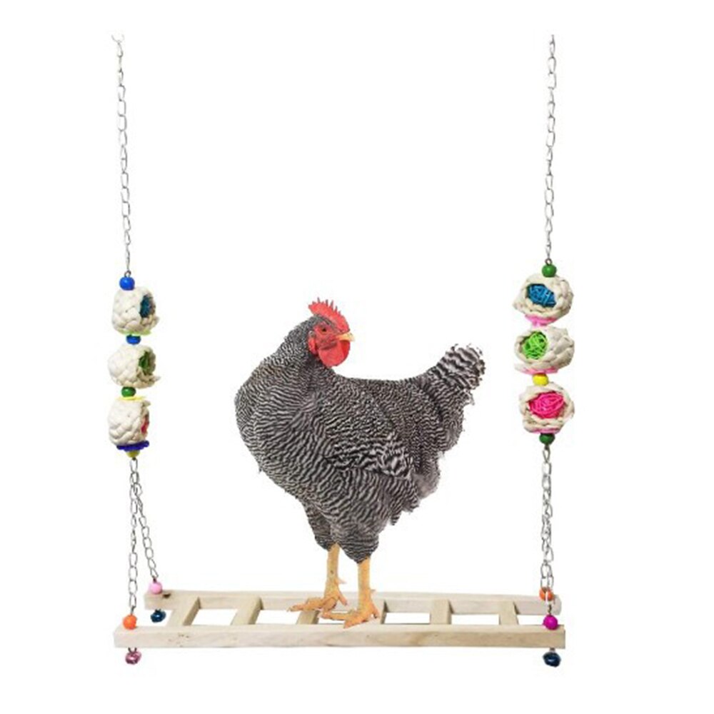 Kyllingesving naturligt frostet træ farverigt legetøj kyllingekop tilbehør kæledyrsforsyninger til papegøjehøns håndlavet fuglesving fugl: B