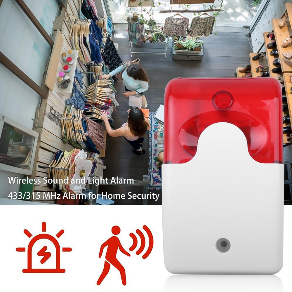 Home Security Alarm System 115dB Mini Strobe Siren Durable Lndicator Light 12V Sound Alarm Strobe Flashing Red Light Sound Siren