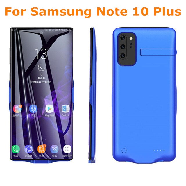 Fundas de batería externa de 6800mAh para Samsung Galaxy Note 10 Plus, fundas de Banco de energía de respaldo ultradelgadas para Samsung Note 10, funda de energía: Blue for Note 10Pro