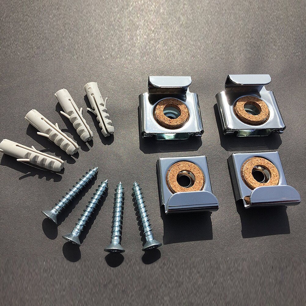 4pcs/set Mirror Clips Multifunctional Hanger Adjustable Practical Easy Install Bedroom Wall Bracket Spring Loaded Bathroom