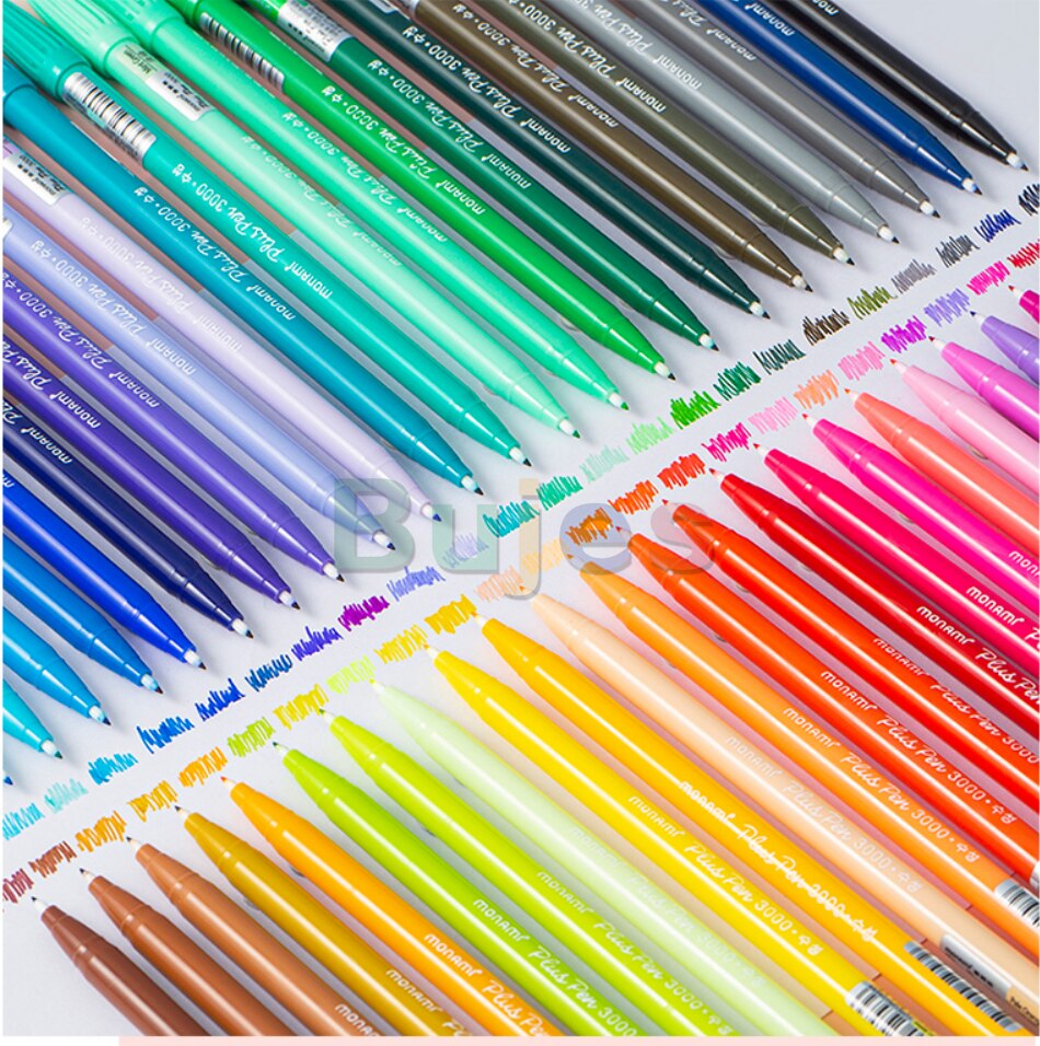 Monami 24/36/48 farve fiber pen akvarel vandbaseret fin linjemarkering akvarel pen boks sæt kunstforsyninger