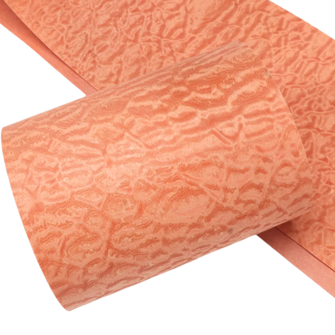 Placage en bois massif teint Bergame, longueur: 2.5m, largeur: 180mm, orange, boule de sable, trka: 0.25mm, idéal pour les guitares et les meubles Plus