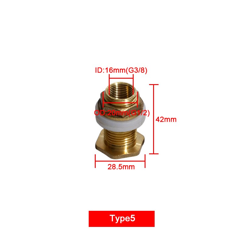 20mm Water Tank Pipe Fitting 1/2'' Fish Tank Pipe Fitting Water Connector Female Male Thread Pipe Joint: 5