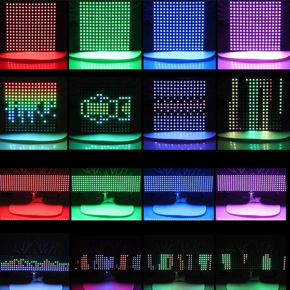 WS2812B WS2812 RGB LED Digital Flexible Individually Addressable Panel Light 8x8 16x16 8x32 Pixel Matrix Screen DC5V module lamp
