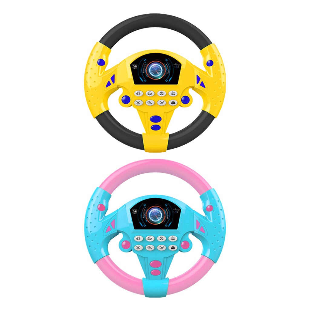 Steering Wheel Toy, Sound Light Simulated Driving Toy Pretend Driving Early Educational Toy for Toddlers Babies