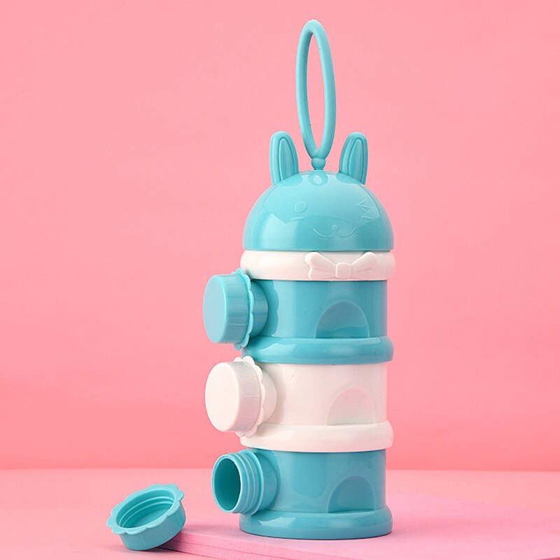 Contenedores de almacenamiento de alimentos para bebé, caja de leche en polvo para niño pequeño, dispensador de fórmula, contenedor portátil de aperitivos de 3 capas, con dibujos animados