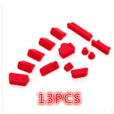 13 Stks/set Anti Stof Plug Voor Laptop Siliconen Cover Stopper Laptop Stof Plug Laptop Stofdicht Usb Stof Plug Computer Accessoires: Rood