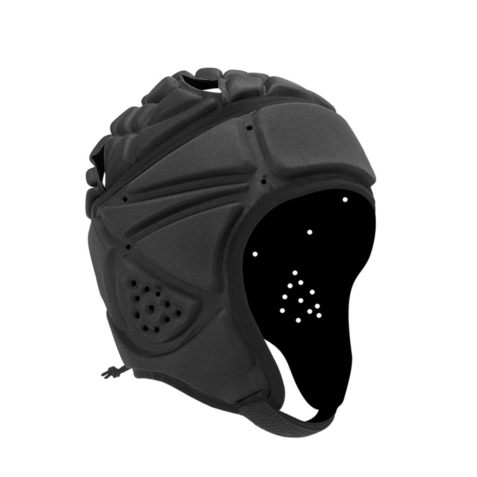 Adult Rugby Football Hockey Black/Blue Protective Cap Unisex Anti-Collision Protective Headgear Cap With Vent: black